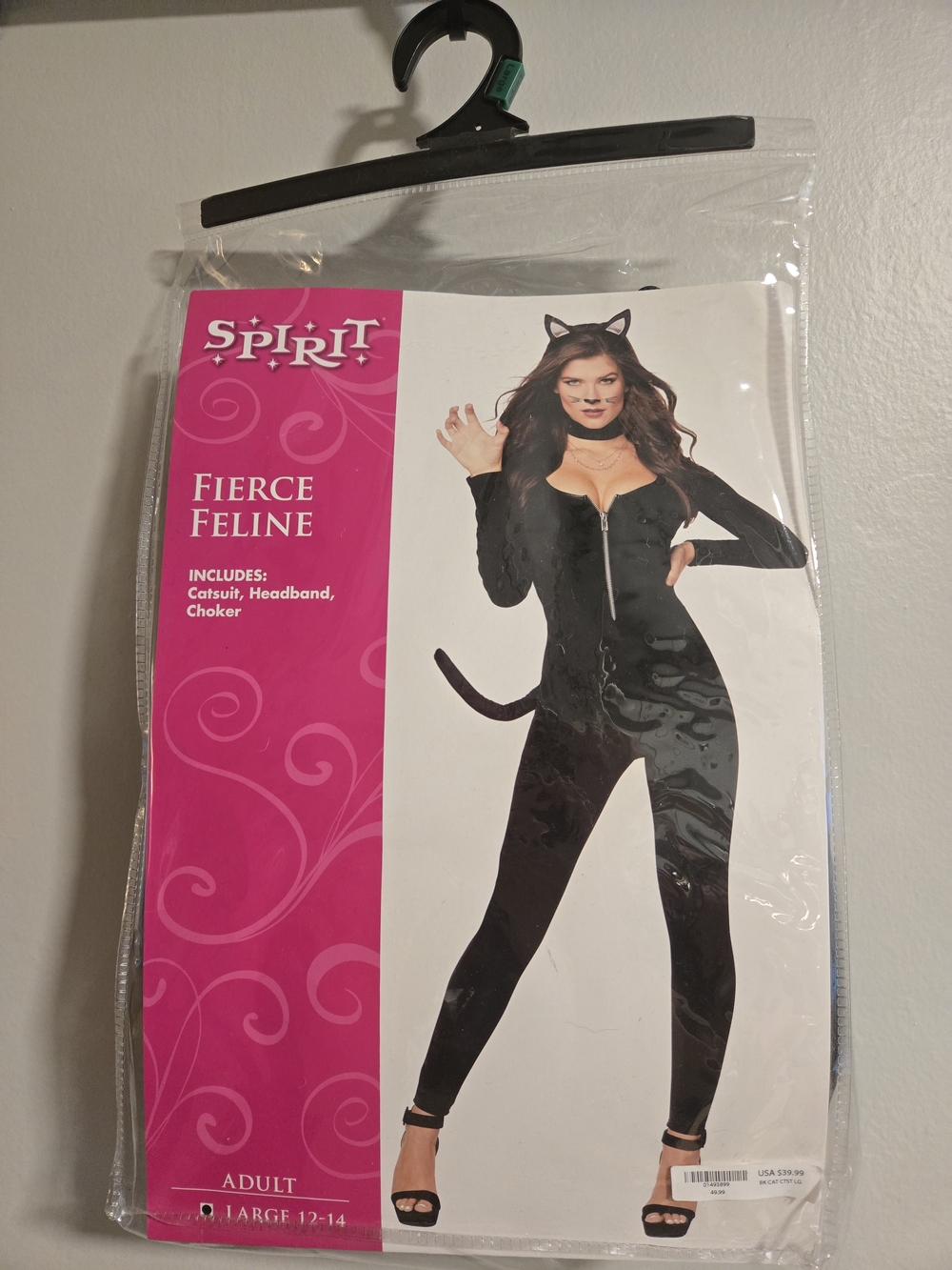 Spirit Fierce Feline Black Catsuit Costume with Headband & Choker